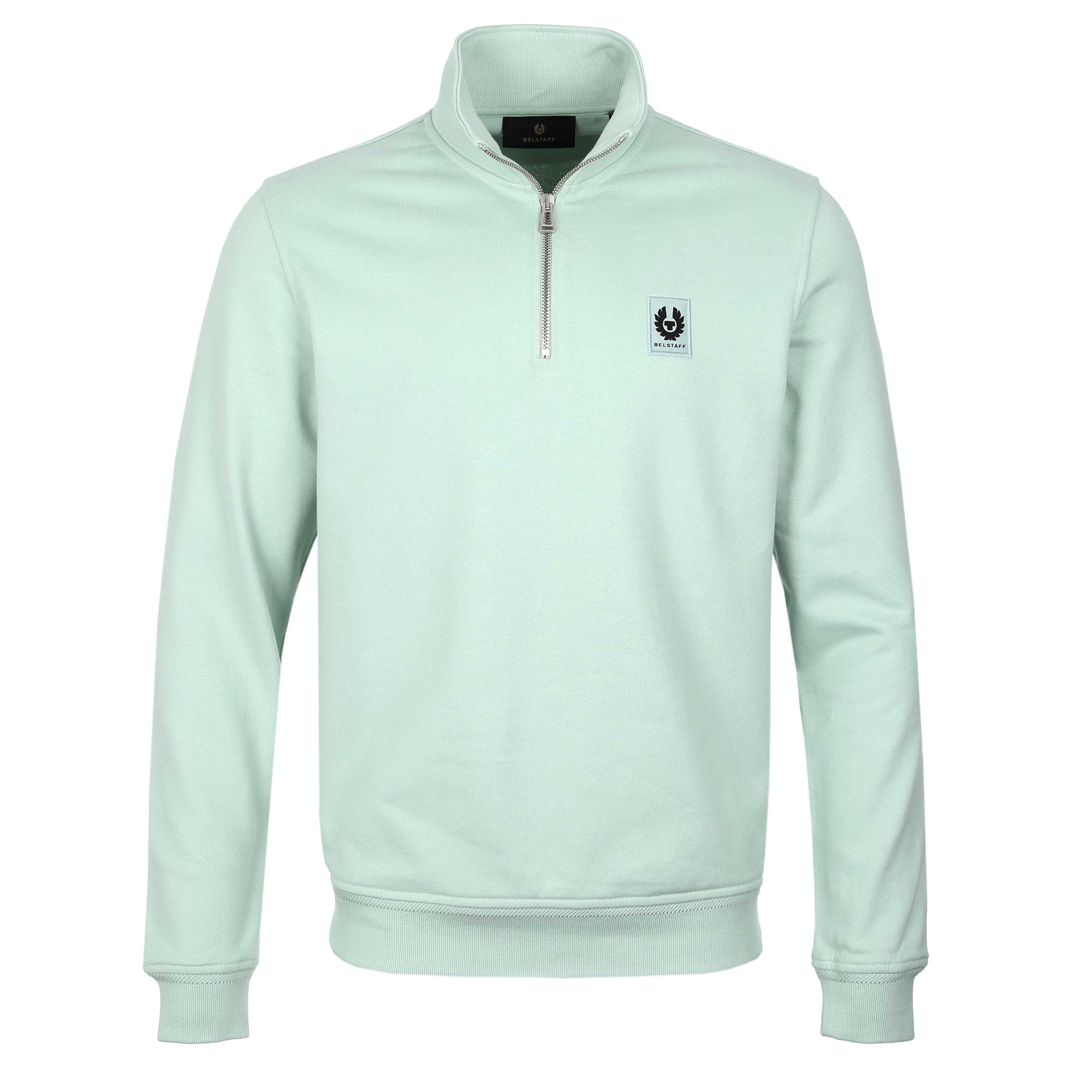 Belstaff Quarter Zip Sweat Top in Breeze Green Belstaff Quarter Zip Sweat Top in Breeze Green