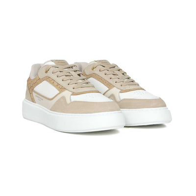 Android Homme Oversized Forum Court Trainer in Beige Caiman Croc Pair