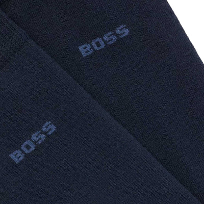 BOSS 2P RS Bamboo Sock in Navy Logo