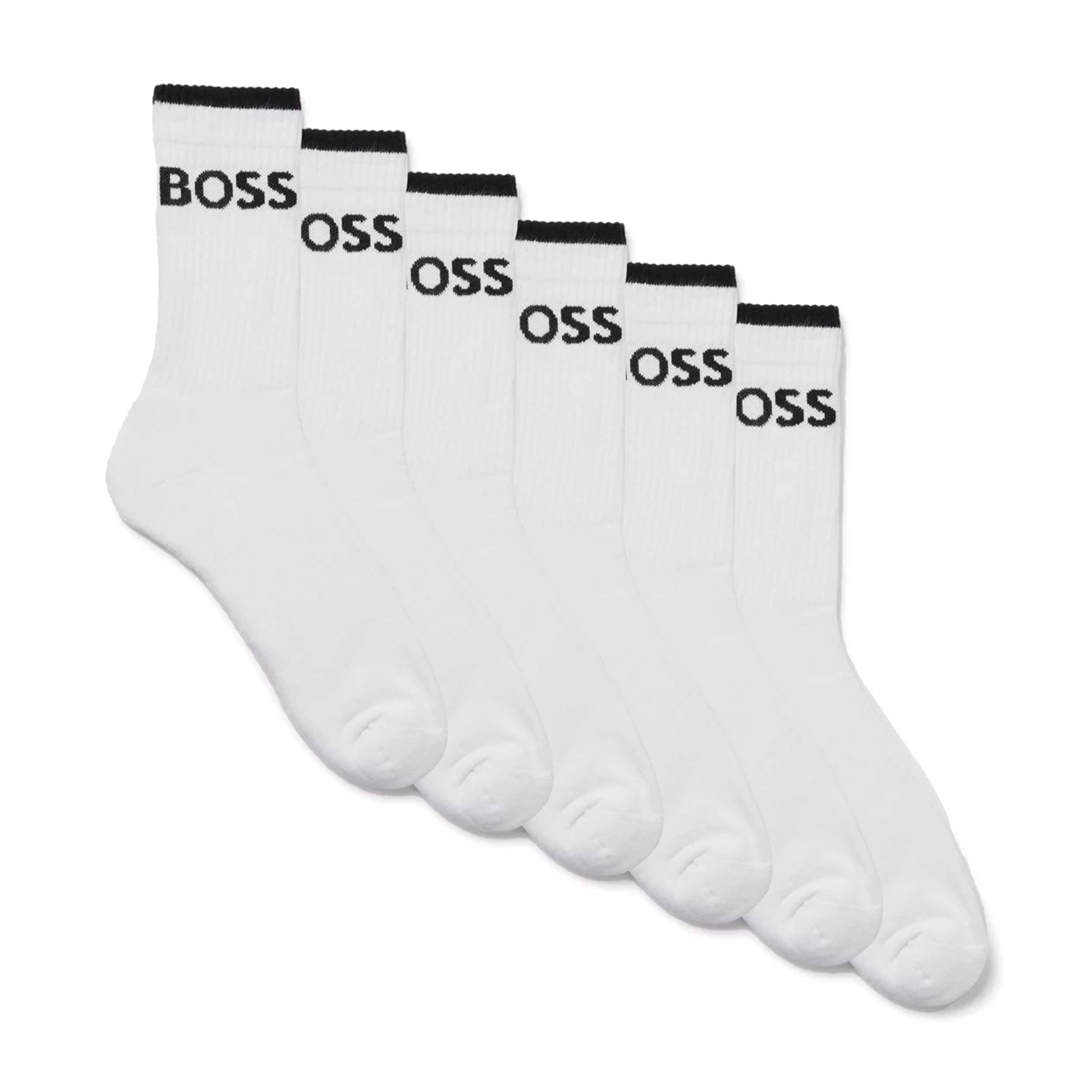 BOSS 6P QS Stripe CC Sock in White