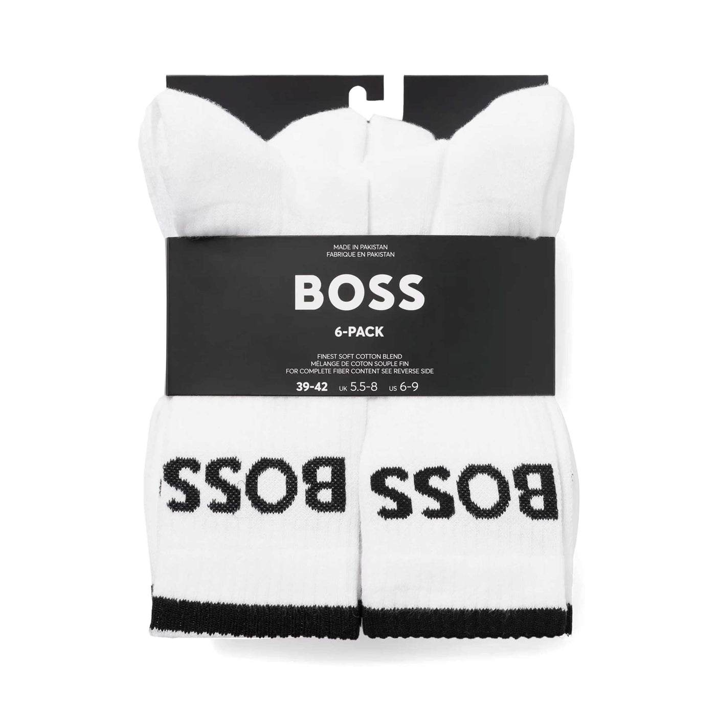 BOSS 6P QS Stripe CC Sock in White Pack