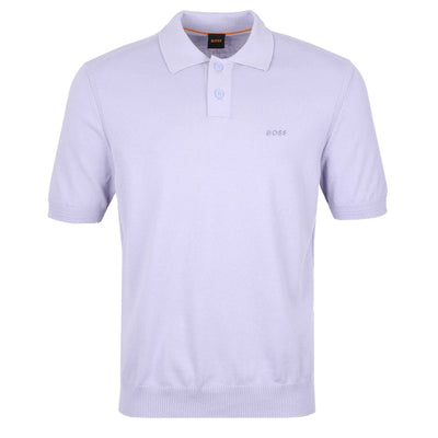 BOSS Asac P Knitted Polo in Lilac