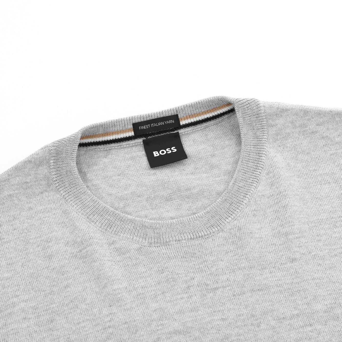 BOSS Botto L Knitwear in Light Grey Neck