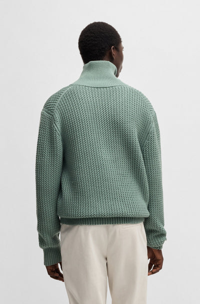 BOSS C Emaximo Knitwear in Pastel Green Model Back