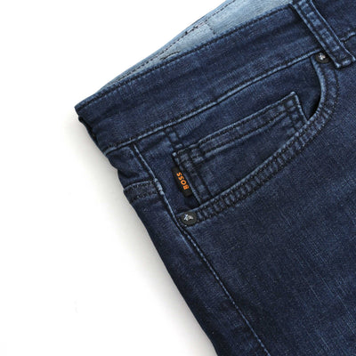 BOSS Delaware BO Jean in Dark Blue Denim Logo