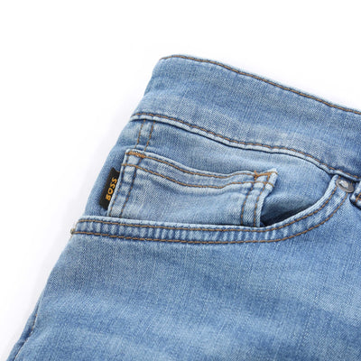 BOSS Delaware BO Jean in Light Blue Denim Logo