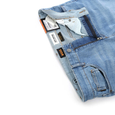 BOSS Delaware BO Jean in Light Blue Denim Zip