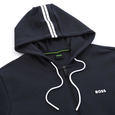 BOSS FZ Hoodie Zone Sweat Top in Dark Blue Hood