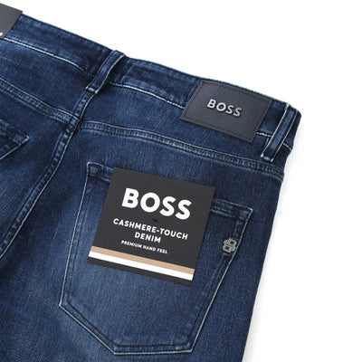 BOSS H Delaware Jean in Dark Blue Denim logo2
