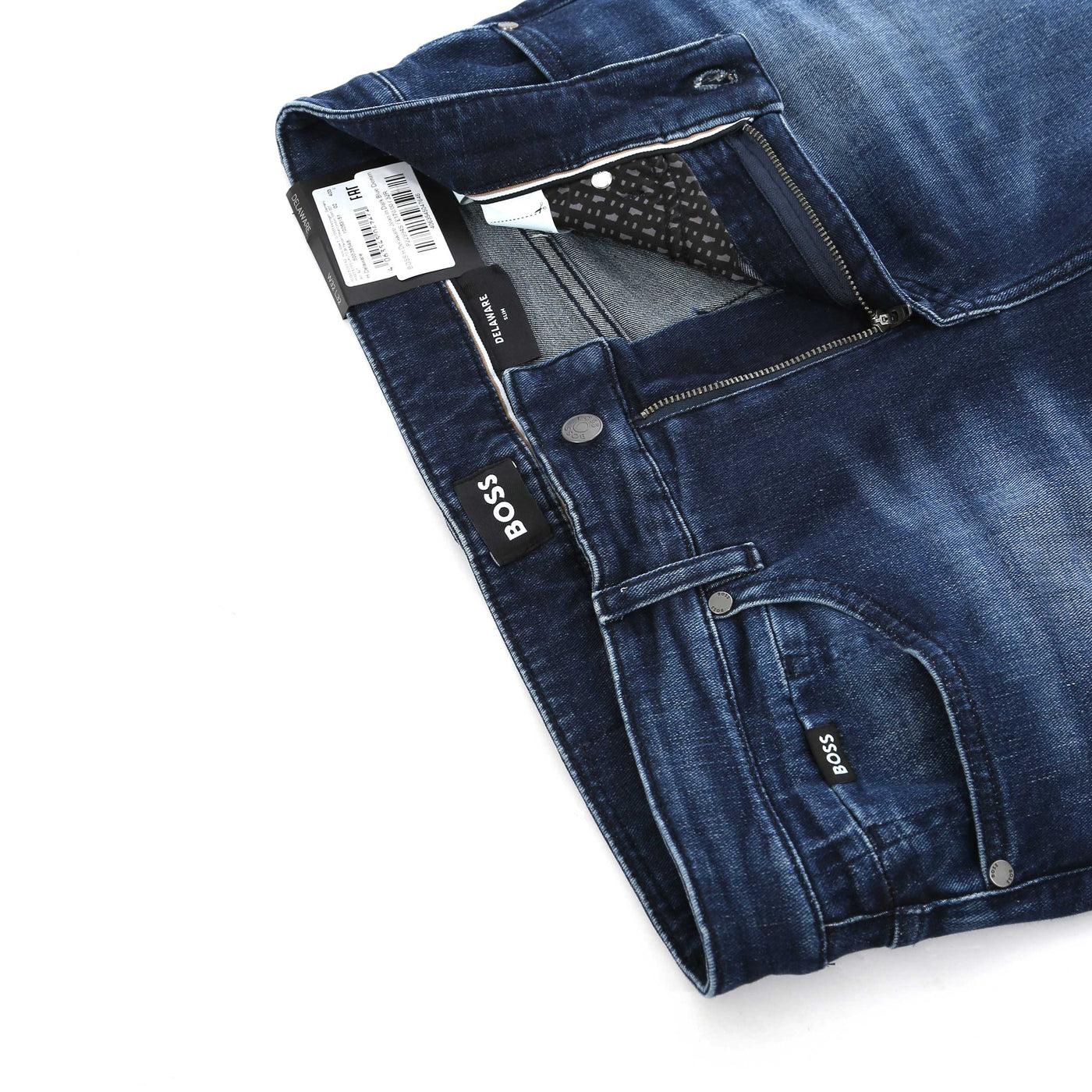 BOSS H Delaware Jean in Dark Blue Denim Zip