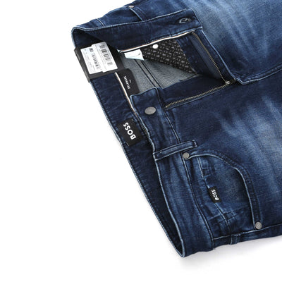 BOSS H Delaware Jean in Dark Blue Denim Zip