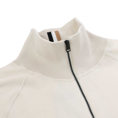 BOSS H Domico Knitwear in Open White Placket