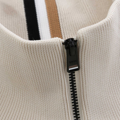 BOSS H Domico Knitwear in Open White Zip