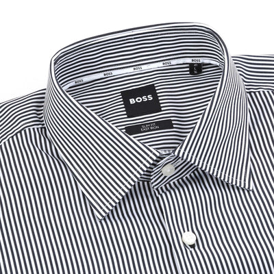 BOSS H Hank Kent C1 214 Shirt in Black Stripe Collar