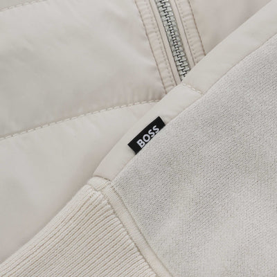 BOSS H Hernesto Knitwear in Cream Logo Tab