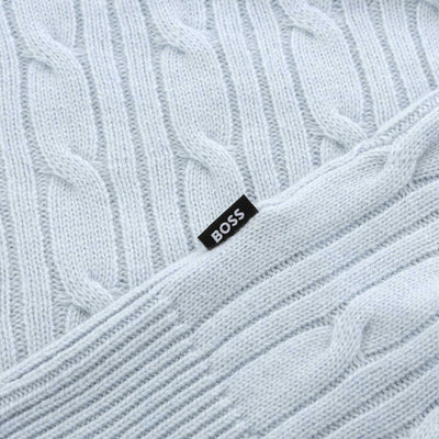 BOSS H Hetico Crewneck Sweater in Sky Blue Logo Tab