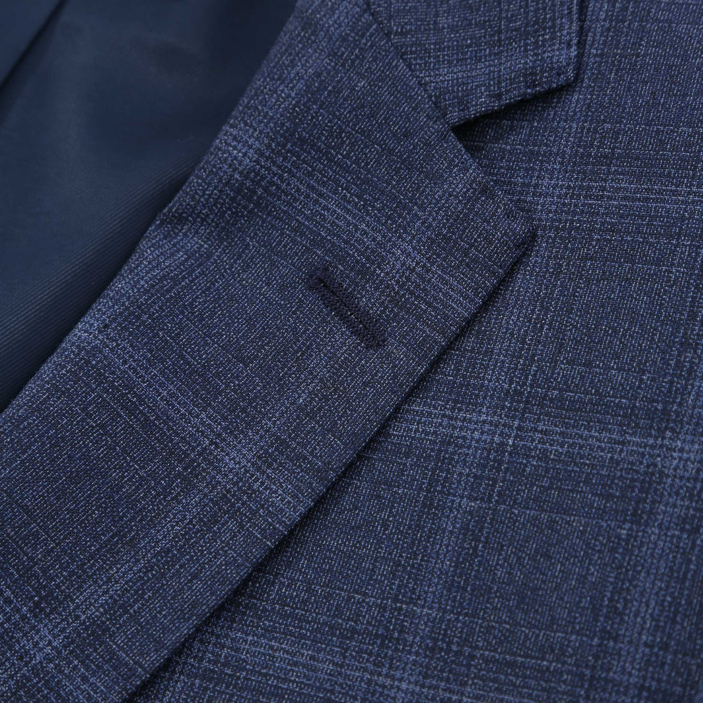 BOSS H Jasper MM C 224 Jacket in Navy Check Lapel Detail