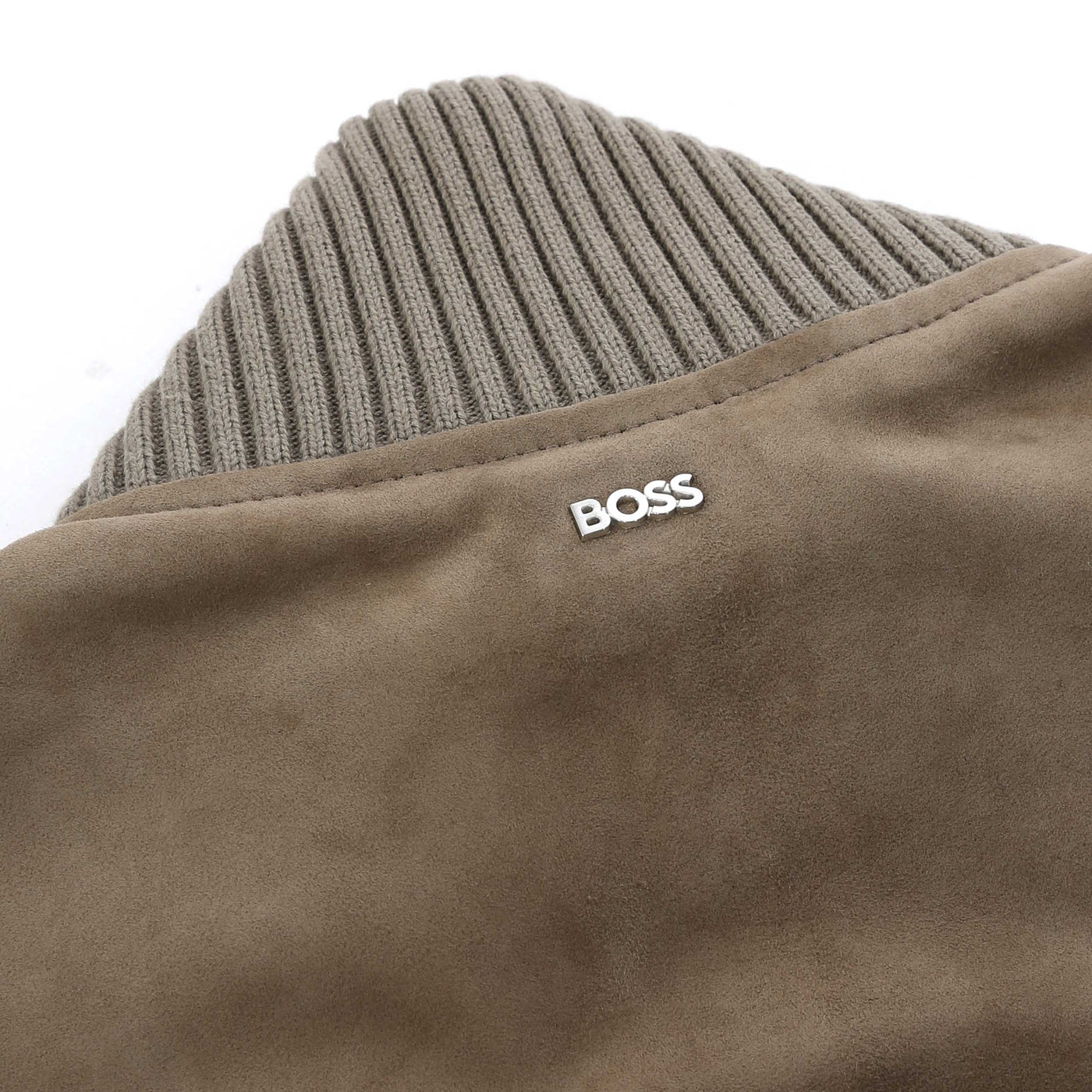 BOSS H Maparo Leather Jacket in Open Brown logo2