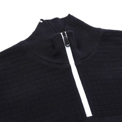 BOSS K_Hydro QZ-1 Knitwear in Dark Blue Placket
