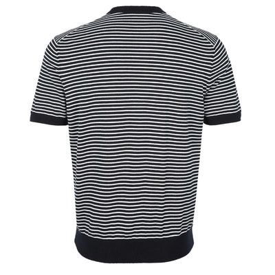 BOSS Kanache Knitted T-Shirt in Dark Blue Stripe Back