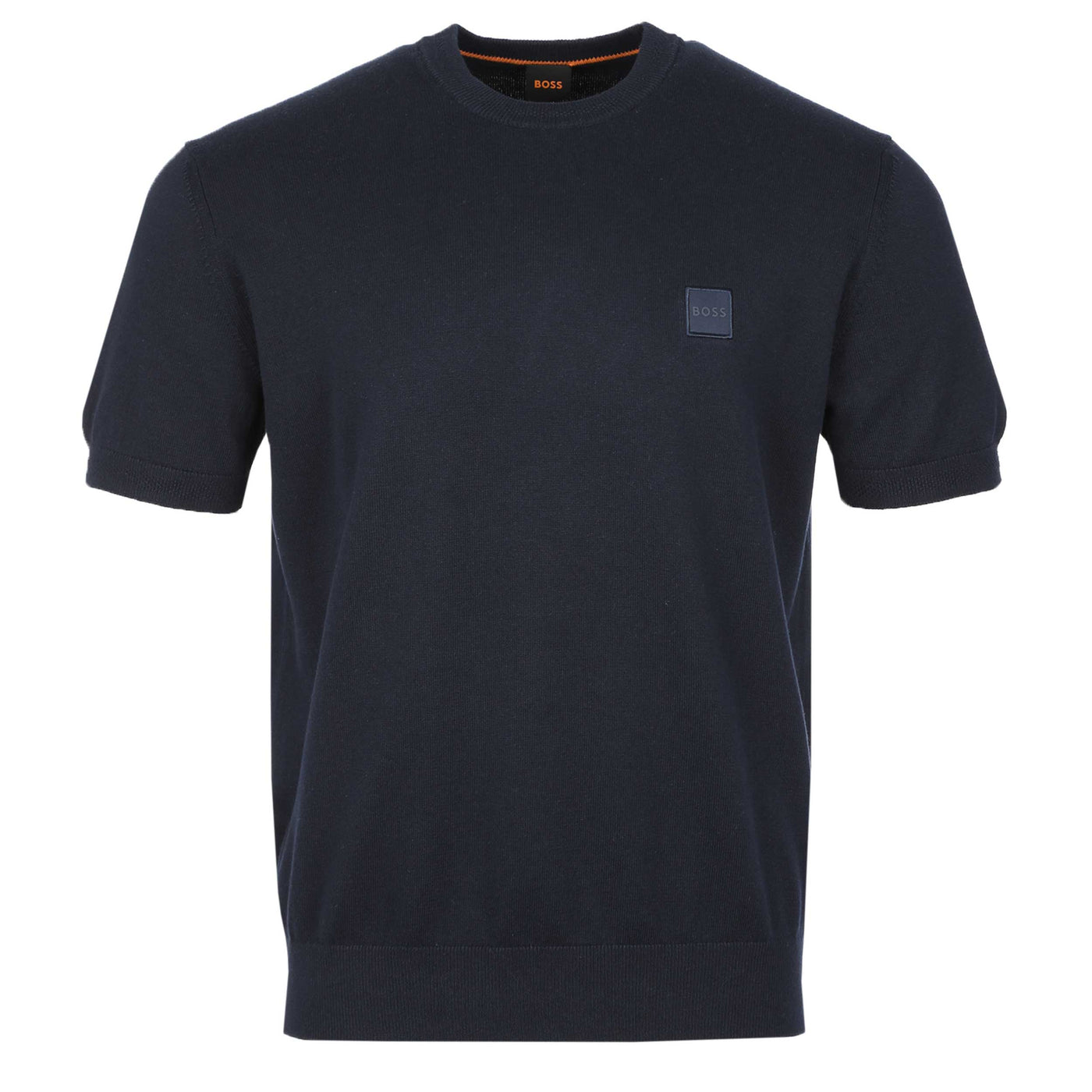 BOSS Kanache Knitted T-Shirt in Dark Ink
