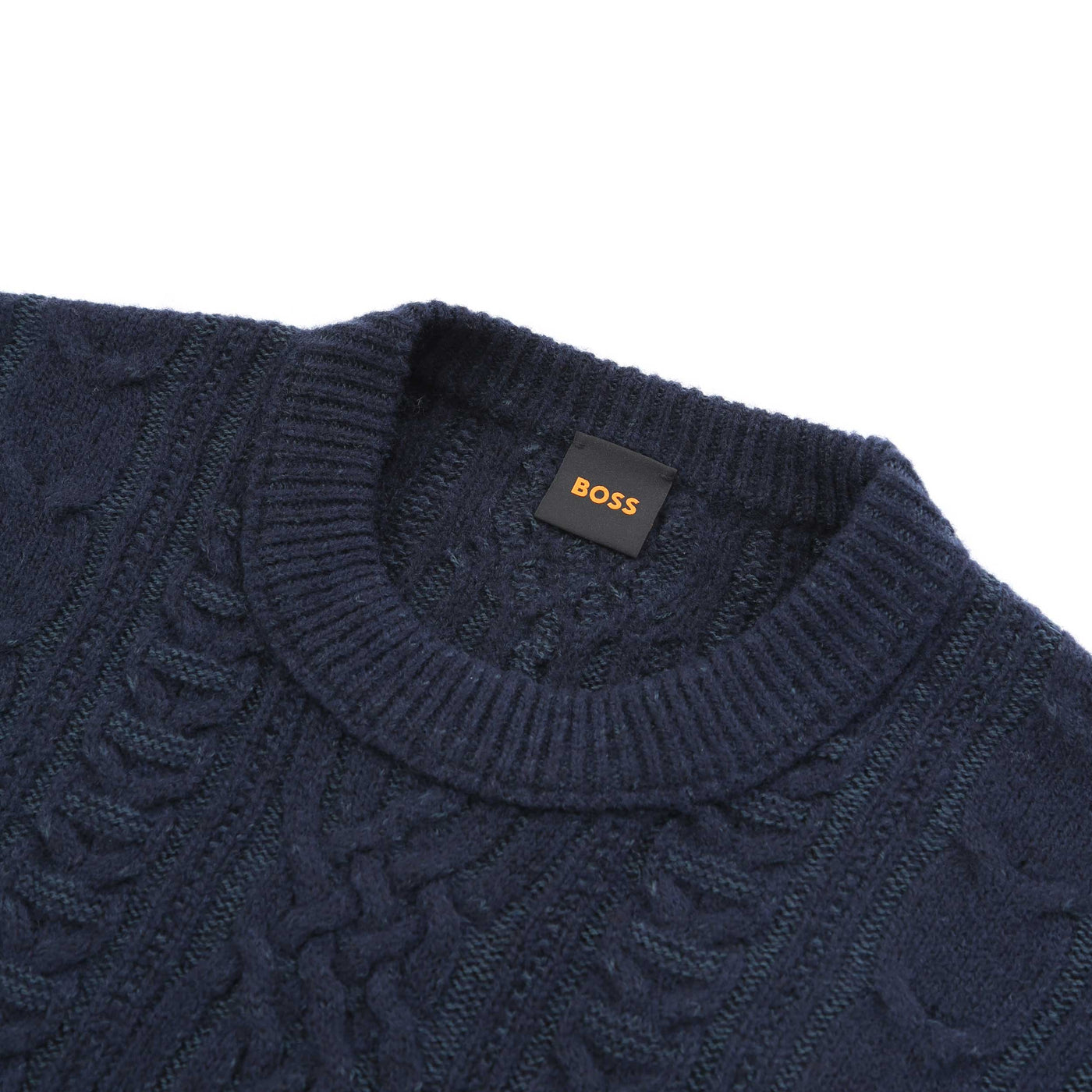 BOSS Kubiel Knitwear in Dark Blue Neck