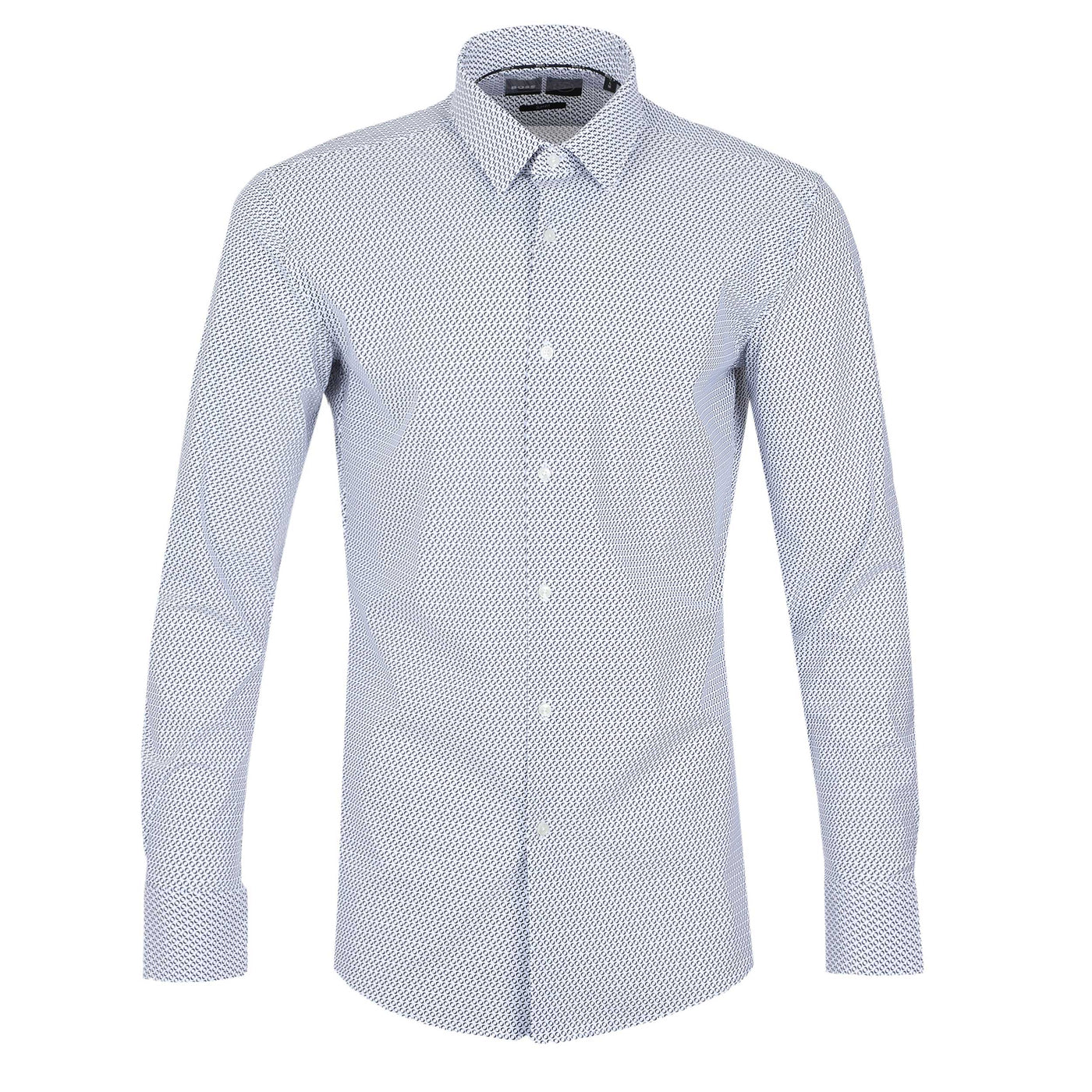 BOSS P Hank S Kent C1 222 Shirt in White Dark Blue Main