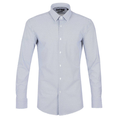 BOSS P Hank S Kent C1 222 Shirt in White Dark Blue Main
