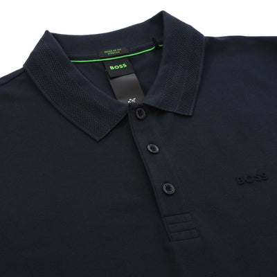 BOSS PL Mirror Paddy Polo Shirt in Dark Blue Placket