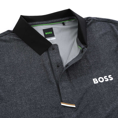 BOSS PL Paddytech GOC Polo Shirt in Black Placket