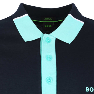 BOSS Paddy 3 Polo Shirt in Navy Collar