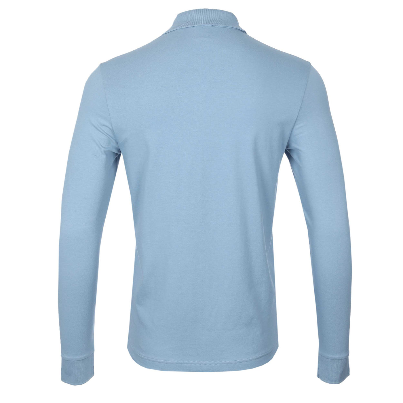 BOSS Passerby Long Sleeve Polo Shirt in Light Pastel Blue Back