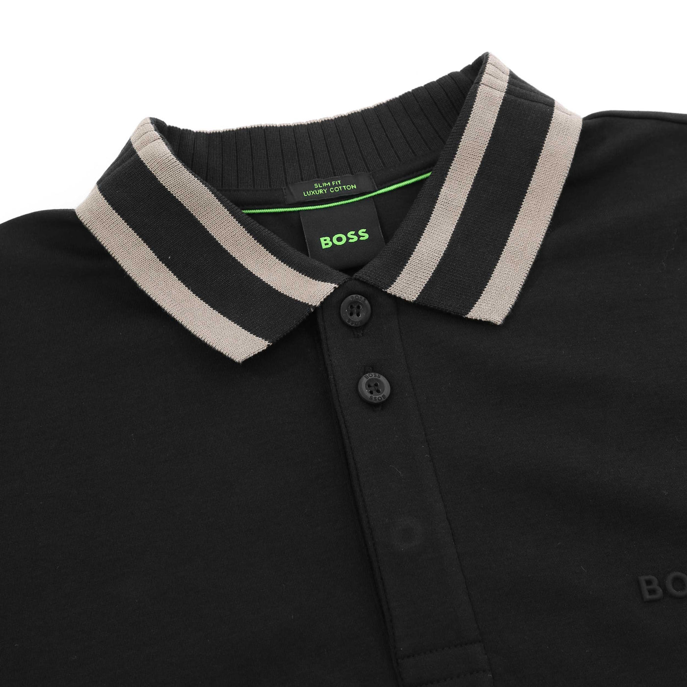 BOSS Paule Polo Shirt in Black Collar