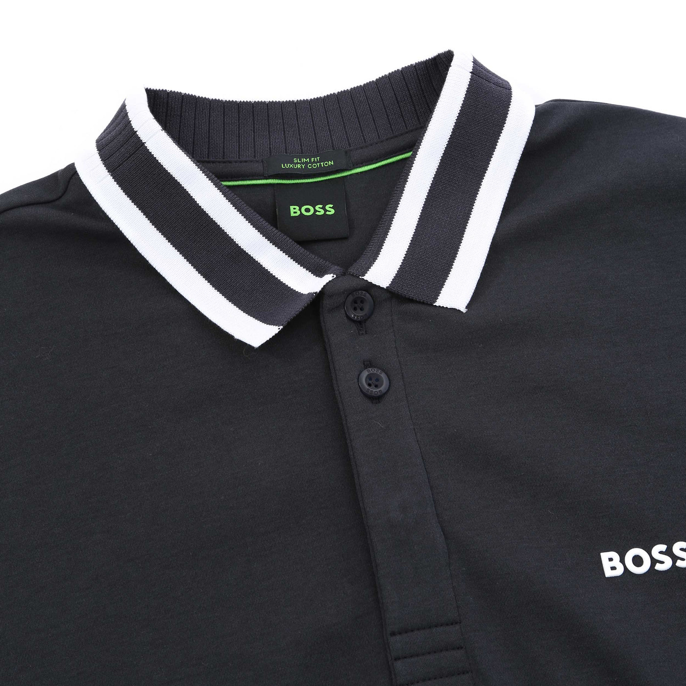 BOSS Paule Polo Shirt in Navy Collar