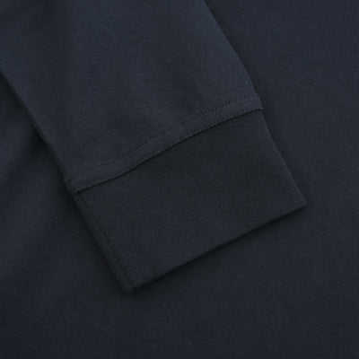 BOSS Pe Interlock Long Polo Shirt in Navy Cuff