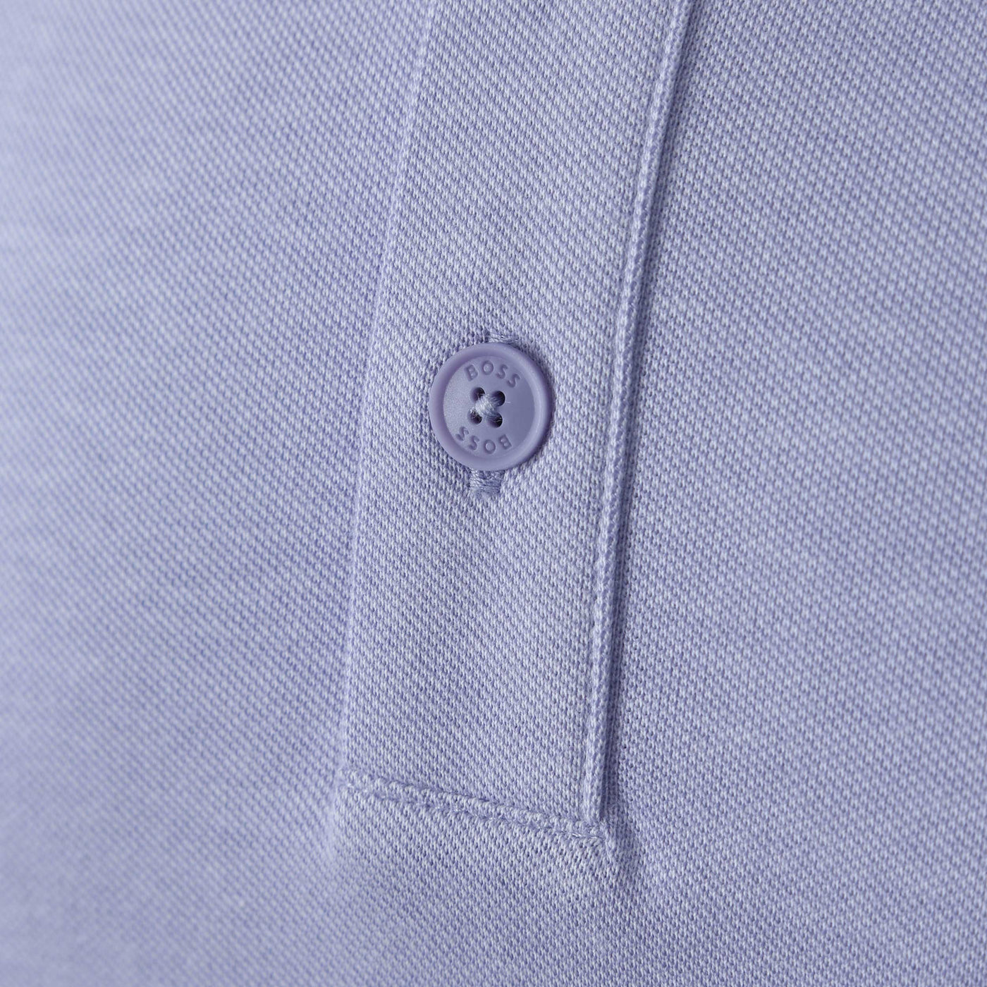 BOSS PeOxford Polo Shirt in Lilac Button