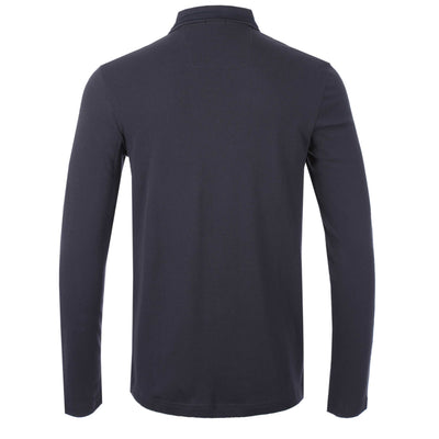 BOSS Plisy Long Sleeve Polo Shirt in Navy Back