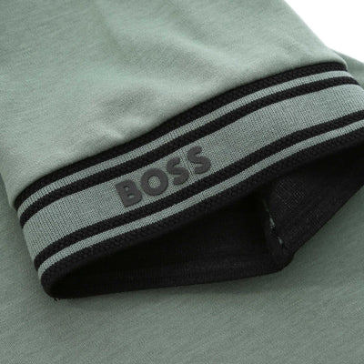 BOSS Polo Zone Polo Shirt in Open Green arm logo