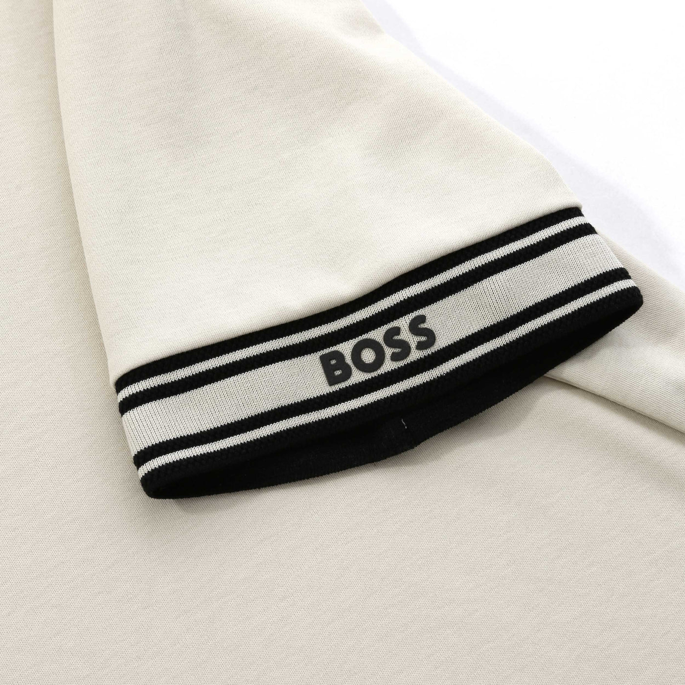 BOSS Polo Zone Polo Shirt in Open White arm logo