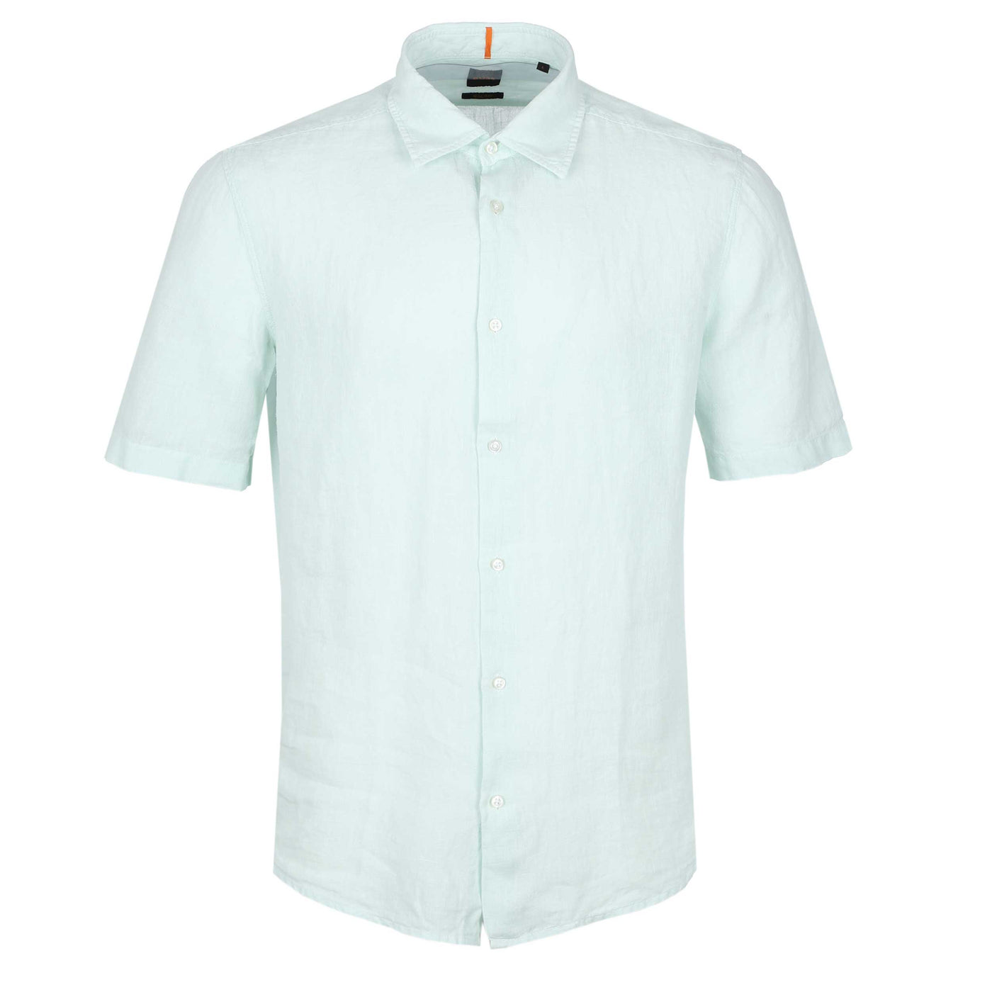 BOSS Rash 2 M Short Sleeve Linen Shirt in Mint