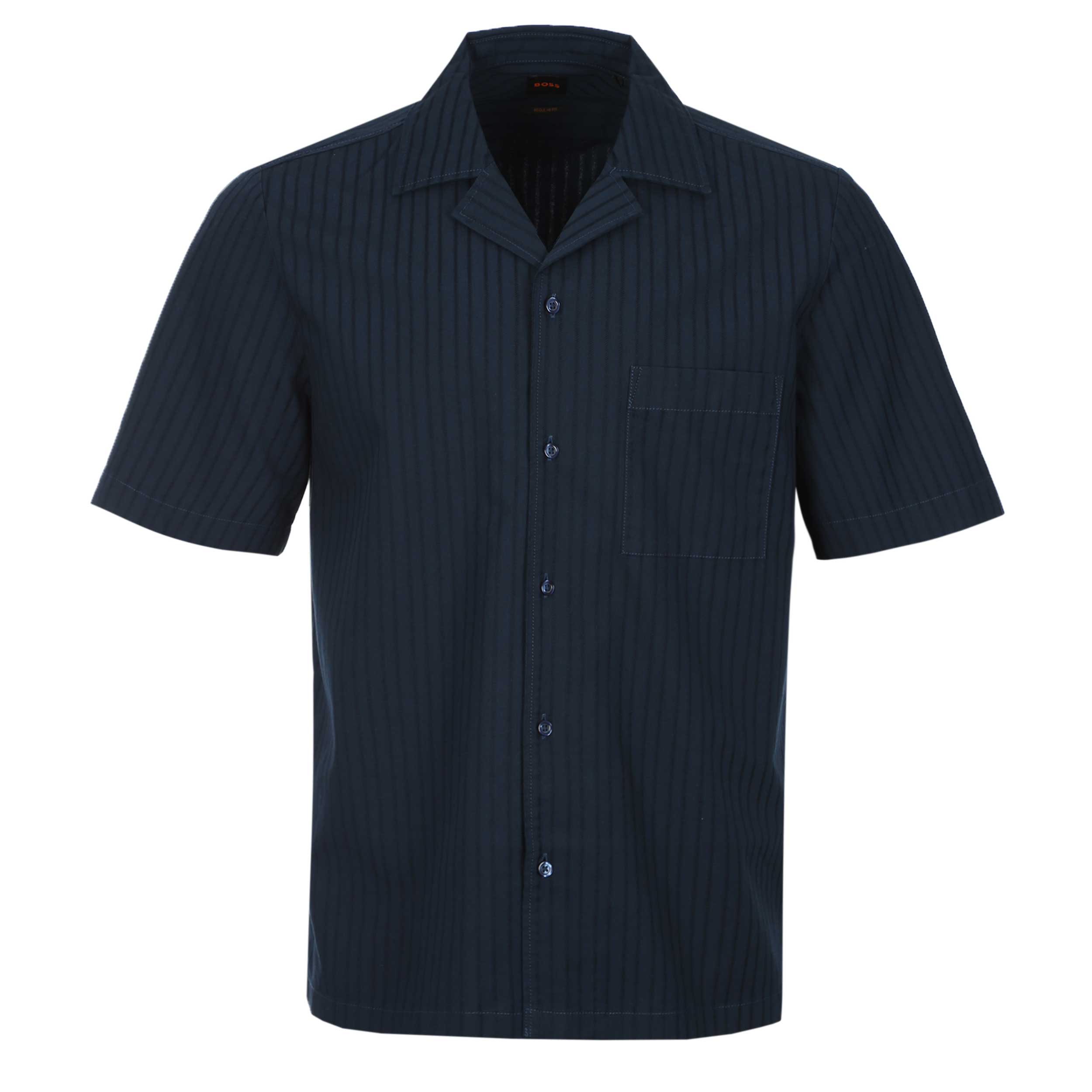 BOSS Rayer M SS Shirt in Dark Blue