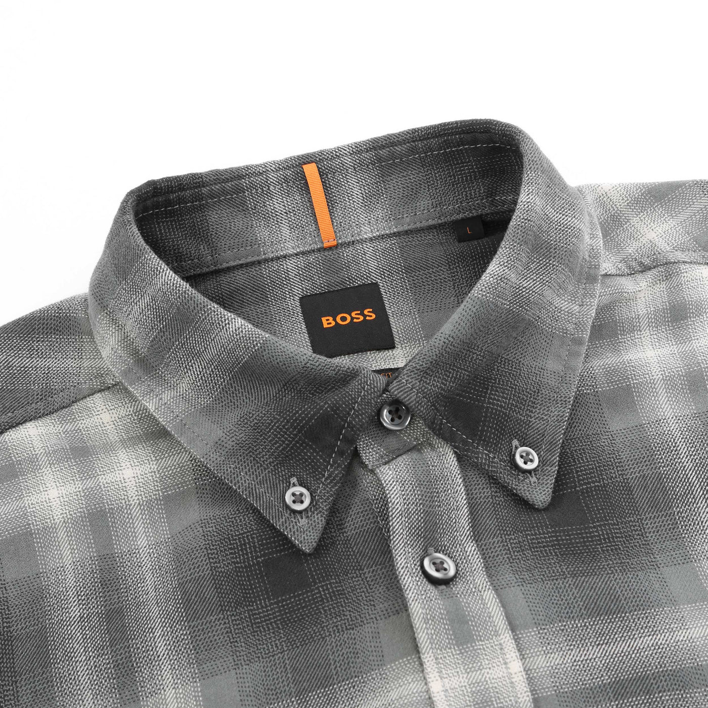 BOSS Rickert M Shirt in Open Grey Check Collar