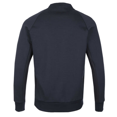 BOSS Salbo Rib Sweat Top in Dark Blue Back