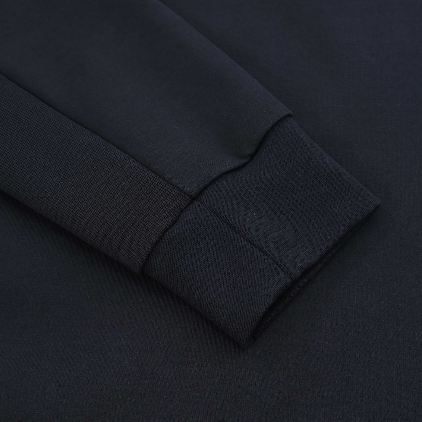 BOSS Salbo Rib Sweat Top in Dark Blue Cuff