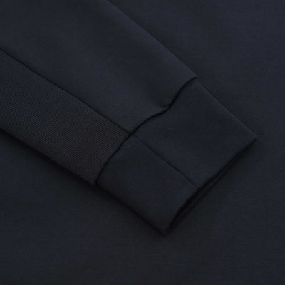 BOSS Salbo Rib Sweat Top in Dark Blue Cuff