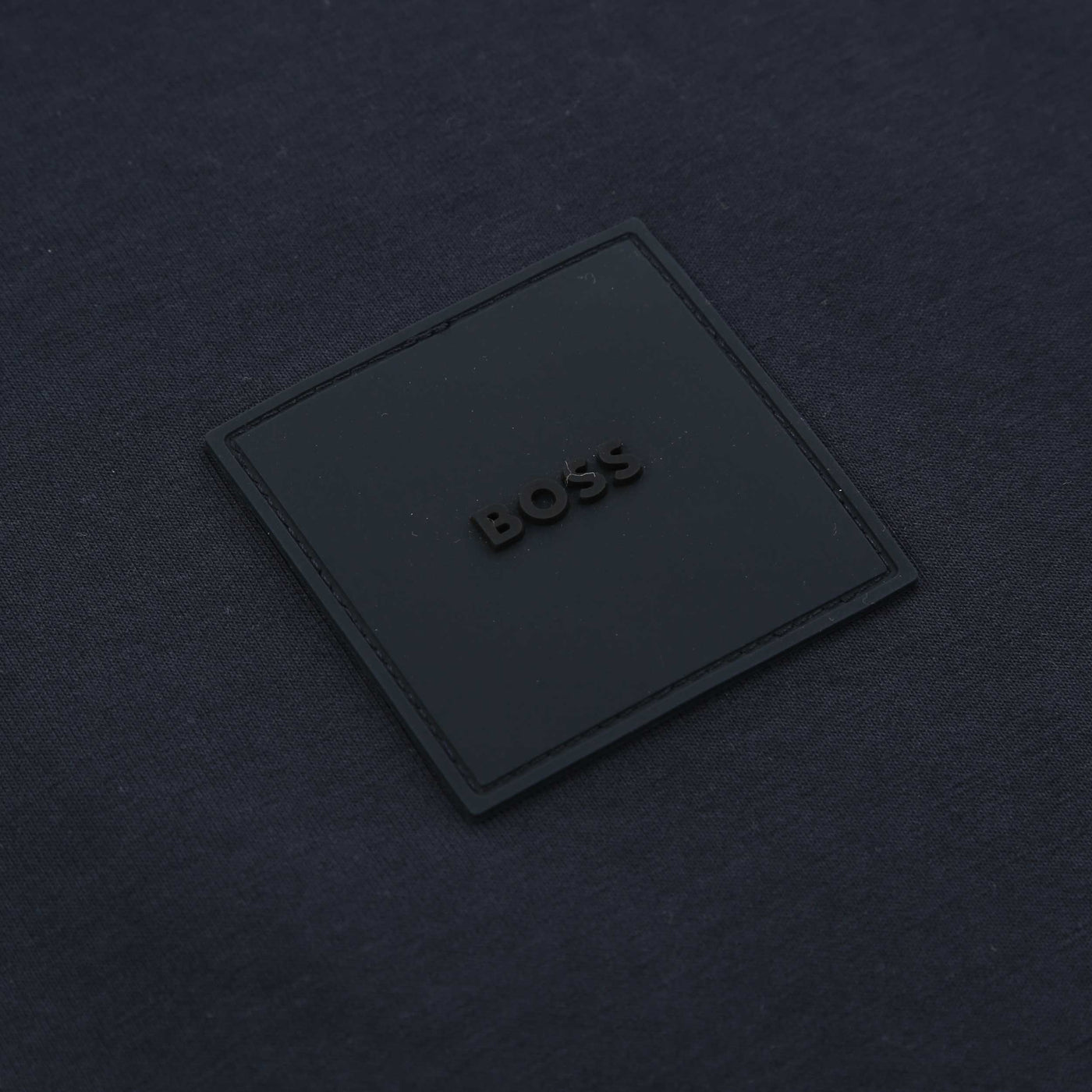 BOSS Salbo Rib Sweat Top in Dark Blue Logo