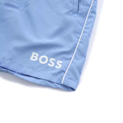 BOSS Starfish Swim Short in Sky Blue Logo