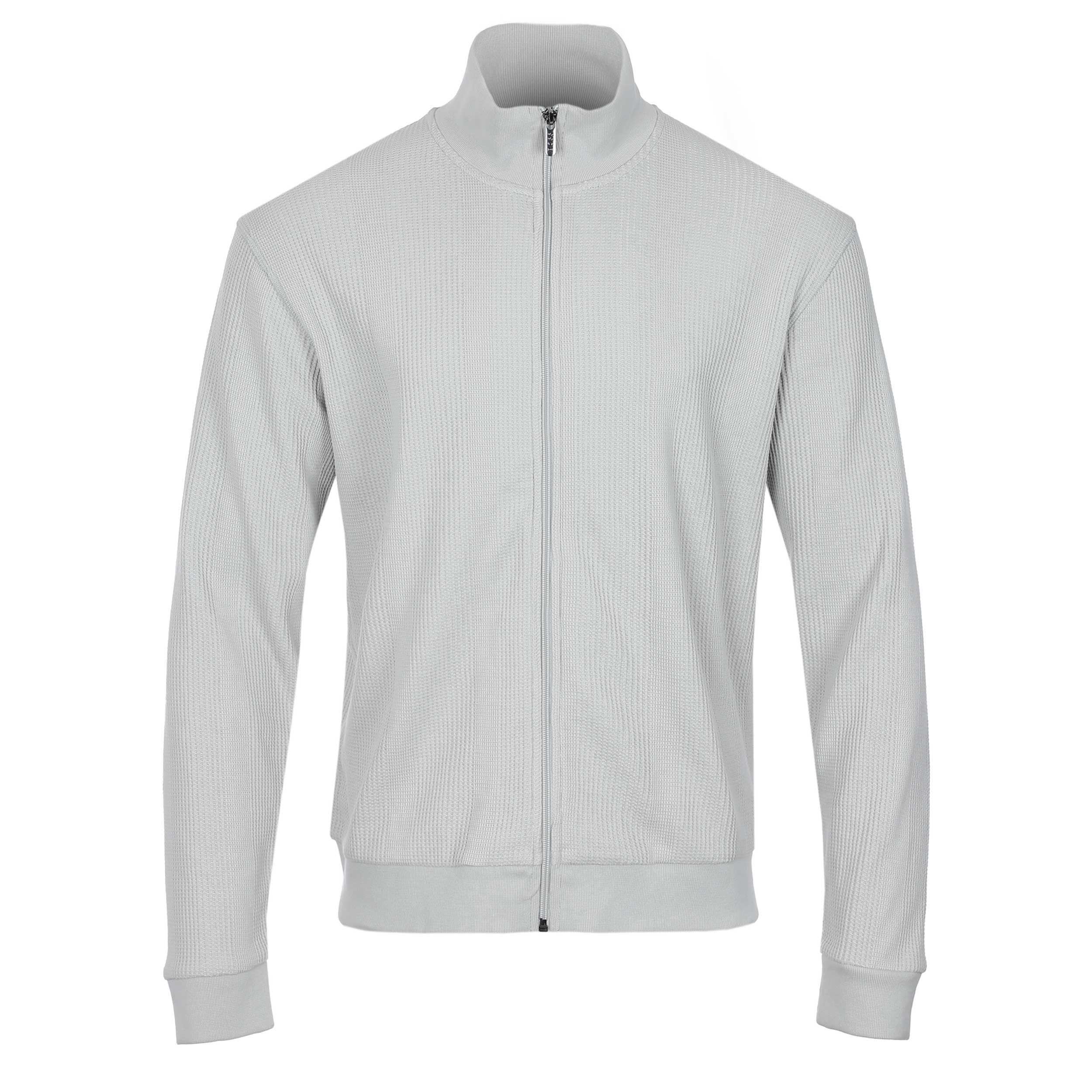 BOSS Structure Zip Jacket Sweatshirt in Light Pastel Grey