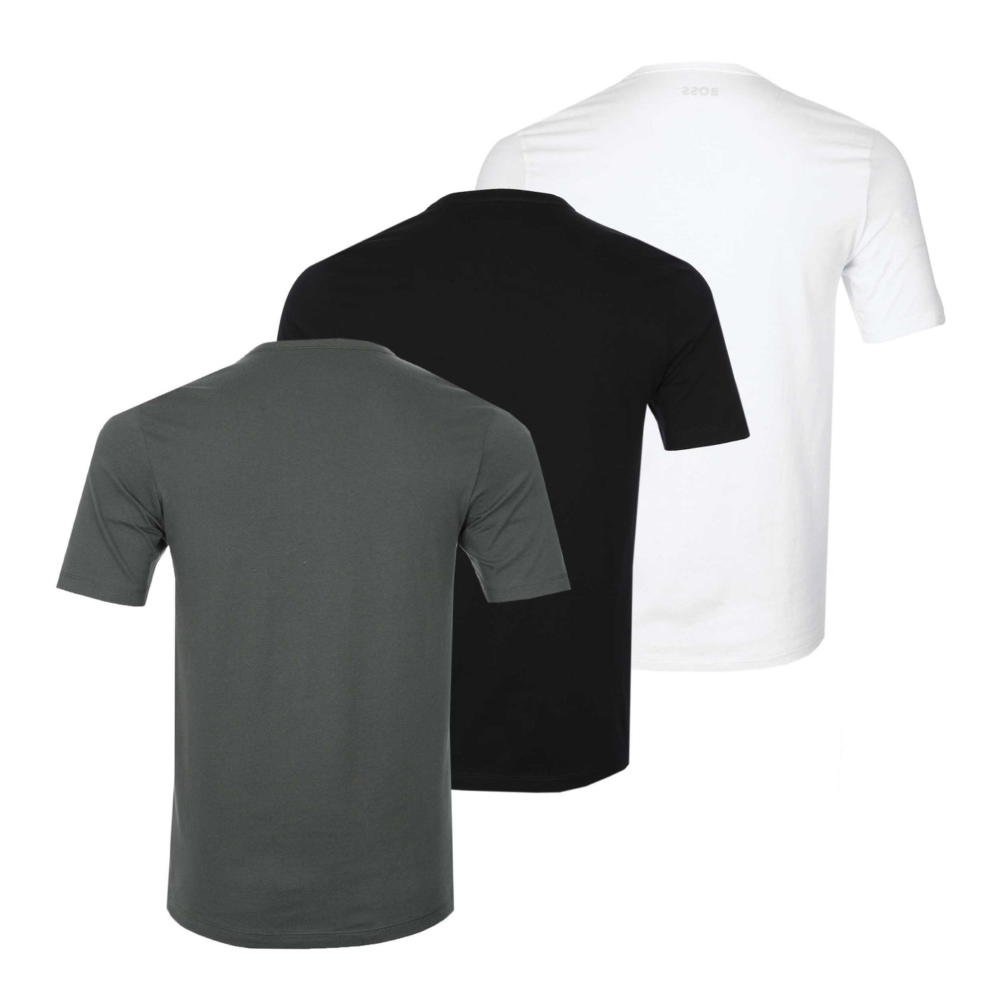 BOSS T-Shirt RN 3P Classic T-Shirt in Black, Khaki & White Back