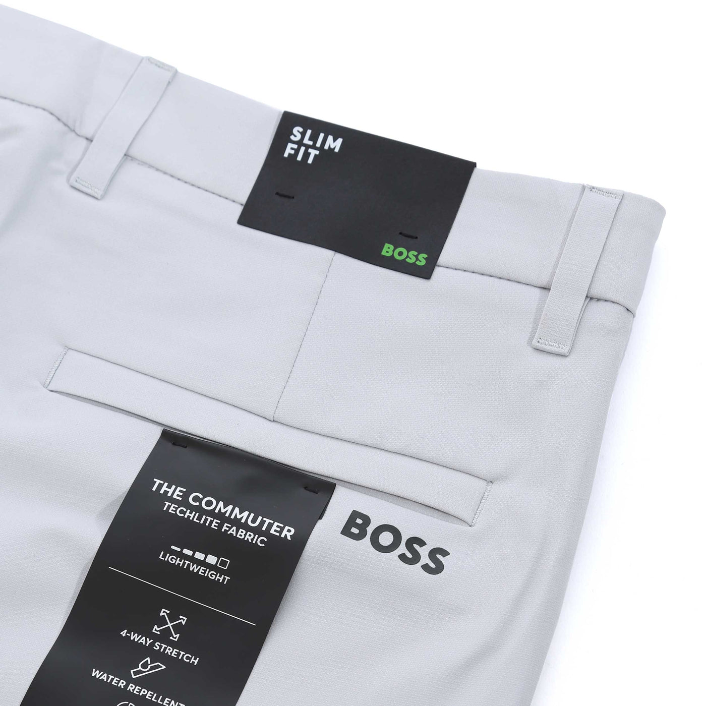 BOSS T Commuter Slim Trouser in Light Grey Logo